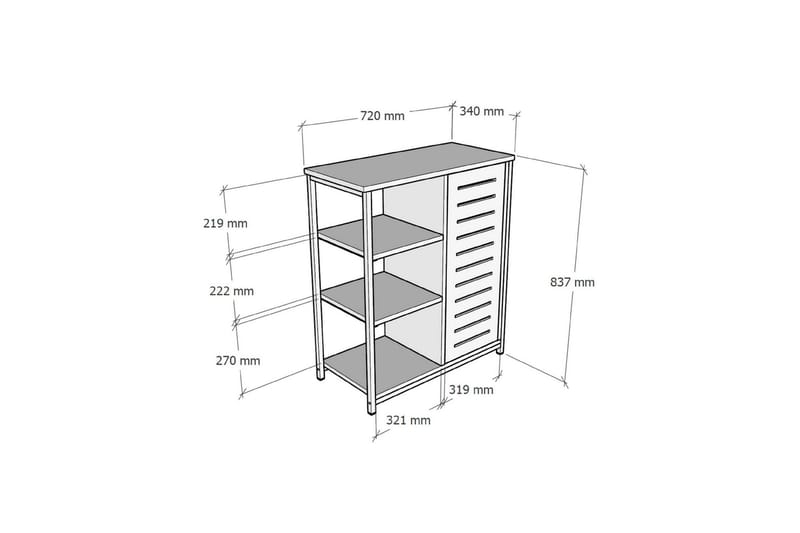 Rinorea Bokhylla 72x83,7 cm - Blå - Förvaring - Hyllor - Bokhylla