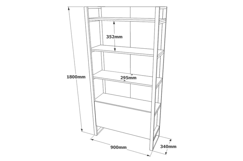 Rinorea Bokhylla 90x180 cm - Grön - Förvaring - Hyllor - Bokhylla