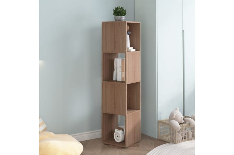 Roterande hylla sonoma-ek 34,5x34,5x147,5 cm spånskiva - Ek - Förvaring - Hyllor - Bokhylla