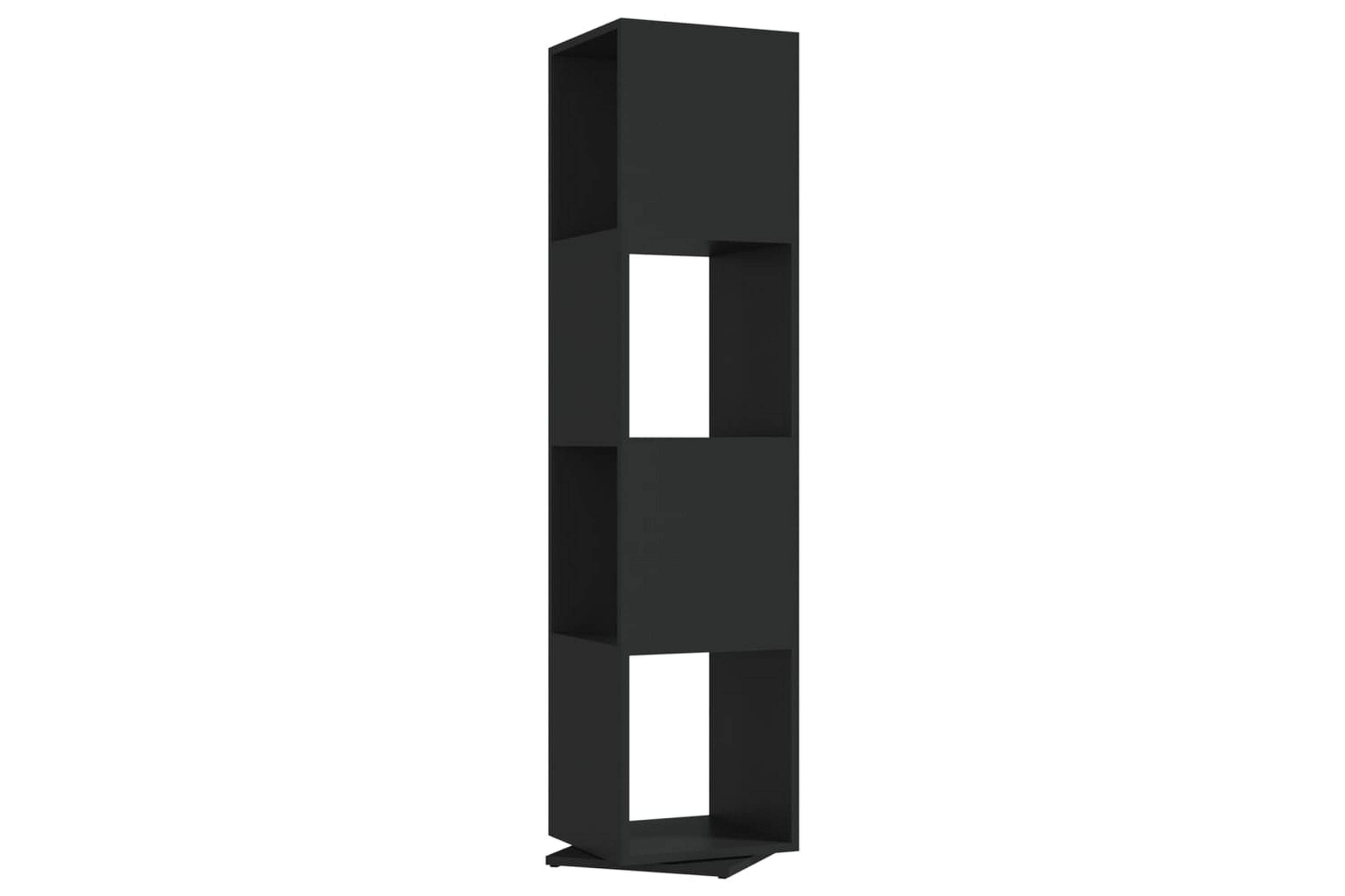 Roterande hylla svart 34,5×34,5×147,5 cm spånskiva – Svart