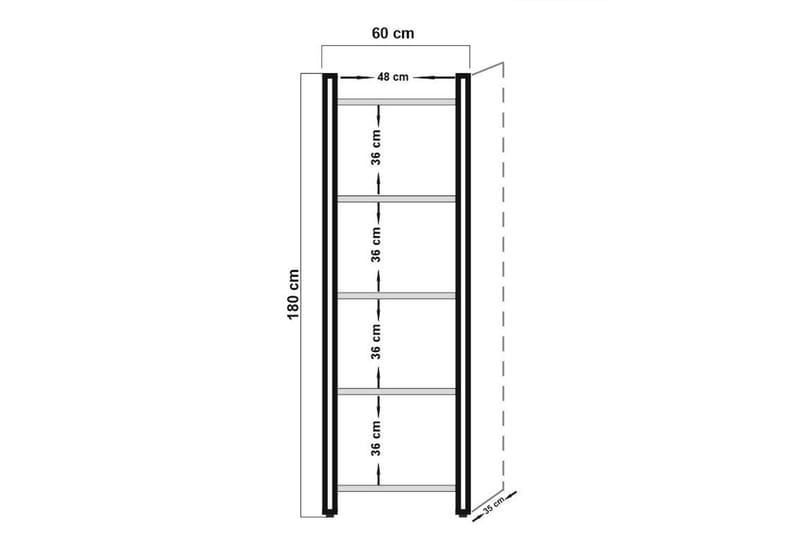 Sapphira Bokhylla 60 cm i Valnöt - Ljusbrun - Förvaring - Hyllor - Bokhylla