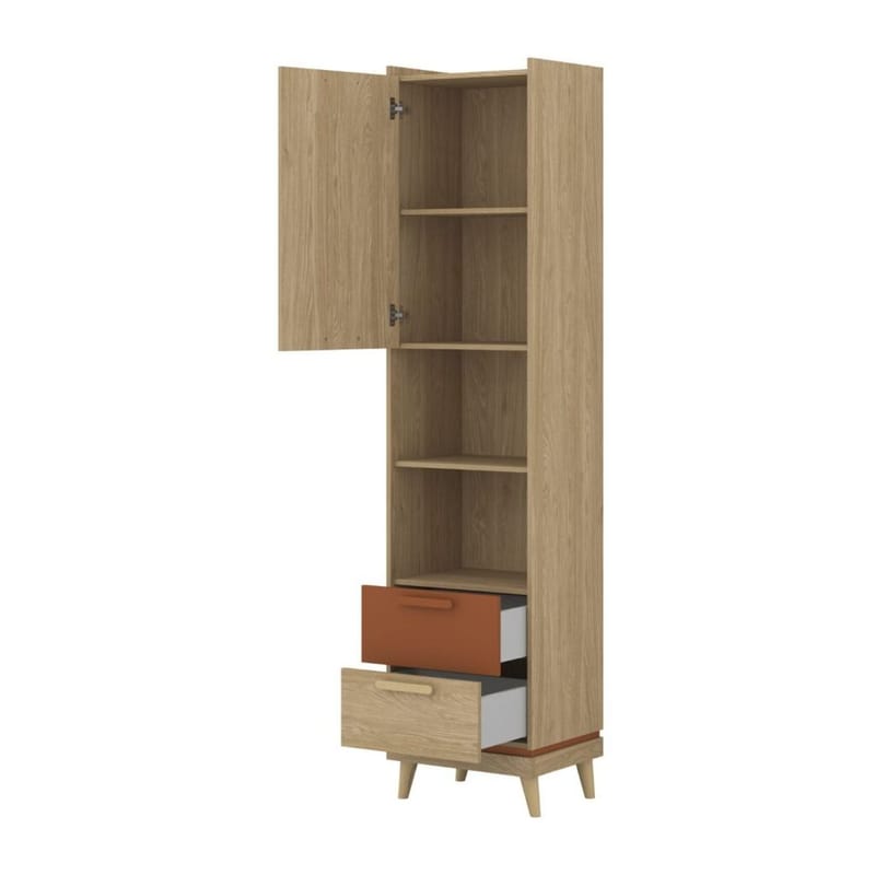 Bokhylla Scandi 1 dörr med 2 lådor - Förvaring - Hyllor - Bokhylla