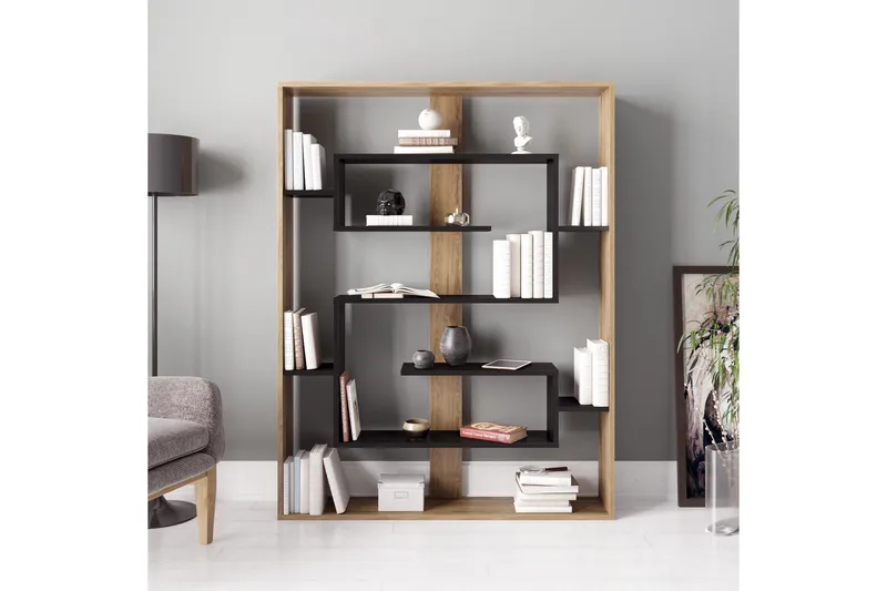 Schmand Bokhylla 120 cm - Svart|Ek - Förvaring - Hyllor - Bokhylla