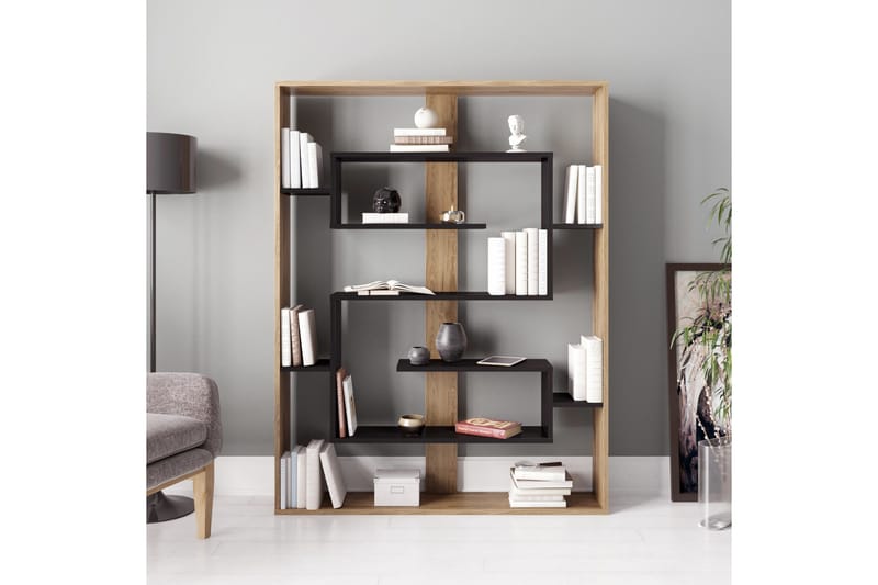 Schmand Bokhylla 120 cm - Svart|Ek - Förvaring - Hyllor - Bokhylla