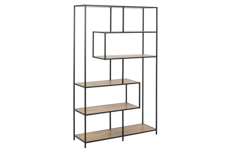 Seaford Hylla 114x35x185 cm Ek/Svart - Förvaring - Hyllor - Bokhylla