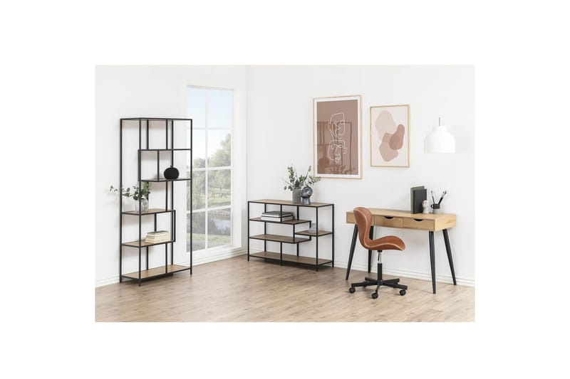 Seaford Hylla 77x35x185 cm Ek/Svart