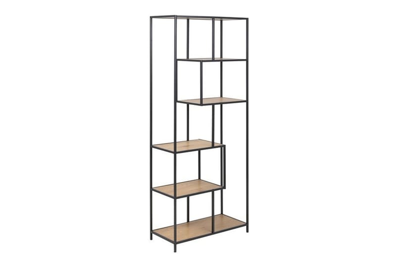 SEAFORD Hylla 77x35x185 cm Ek/Svart - Förvaring - Hyllor - Bokhylla