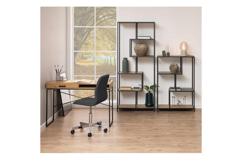 SEAFORD Hylla 77x35x185 cm Ek/Svart - Förvaring - Hyllor - Bokhylla