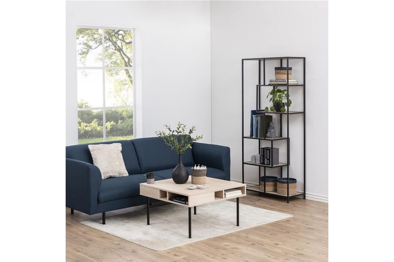 Seaford Hylla 77x35x185 cm Ek/Svart - Förvaring - Hyllor - Bokhylla