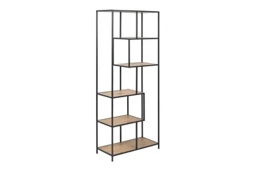 Seaford Hylla 77x35x185 cm Ek/Svart - Förvaring - Hyllor - Bokhylla