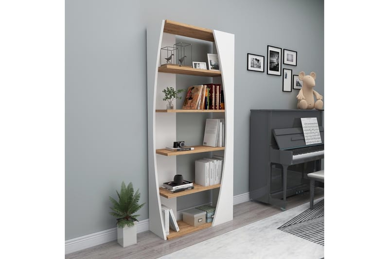 Selge Bokhylla 63,6 cm, Brun/Vit