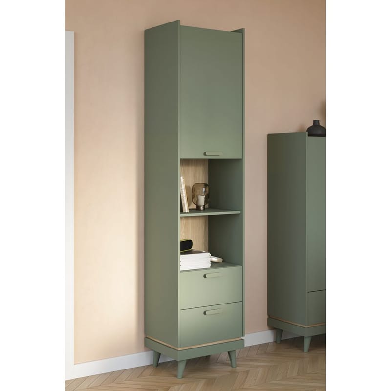 Bokhylla Skandinavisk 1 Dörr 2 Lådor - Förvaring - Hyllor - Bokhylla