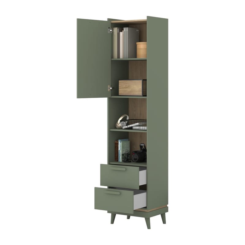 Bokhylla Skandinavisk 1 Dörr 2 Lådor - Förvaring - Hyllor - Bokhylla