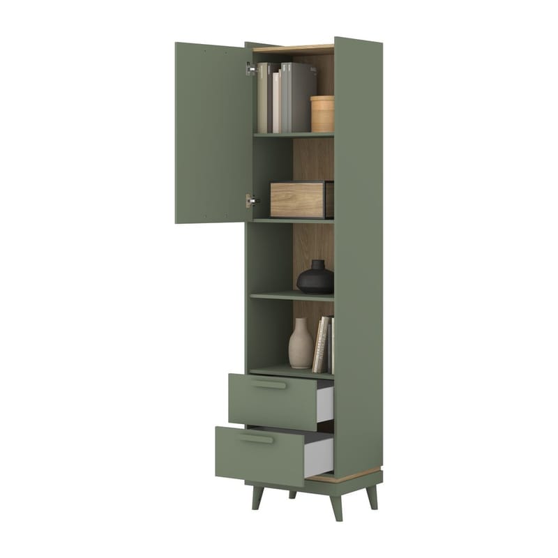 Bokhylla Skandinavisk 1 Dörr 2 Lådor - Förvaring - Hyllor - Bokhylla