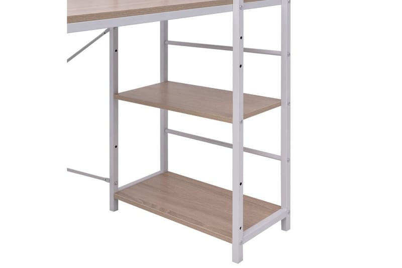 Skrivbord med bokhylla 4 hyllor ek - Brun - Förvaring - Hyllor - Bokhylla