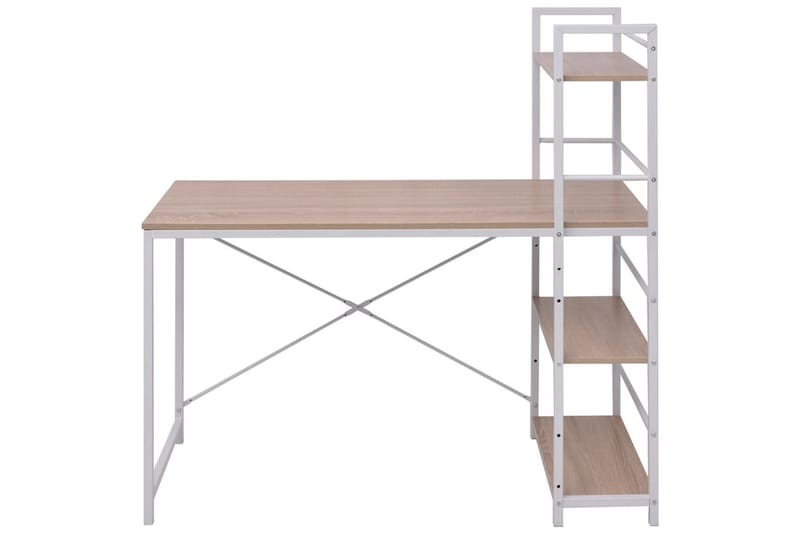 Skrivbord med bokhylla 4 hyllor ek - Brun - Förvaring - Hyllor - Bokhylla