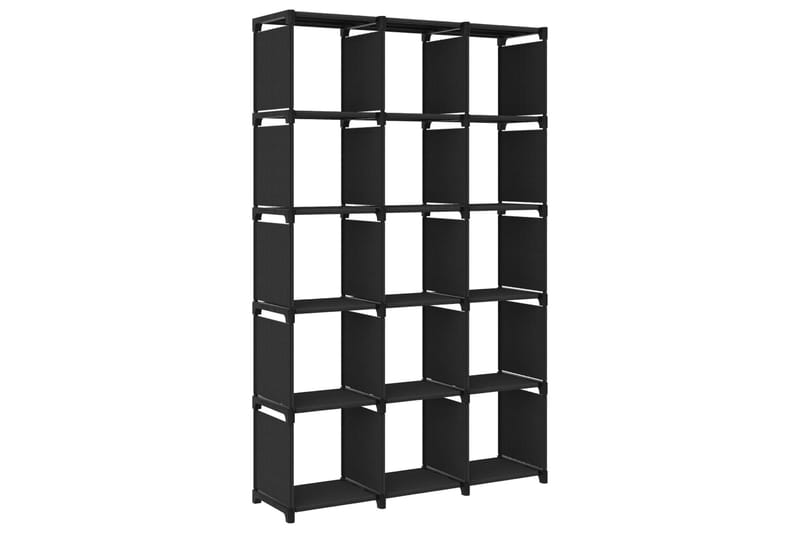Stående hylla med 15 kuber 103x30x175,5 cm tyg - Svart - Förvaring - Hyllor - Bokhylla