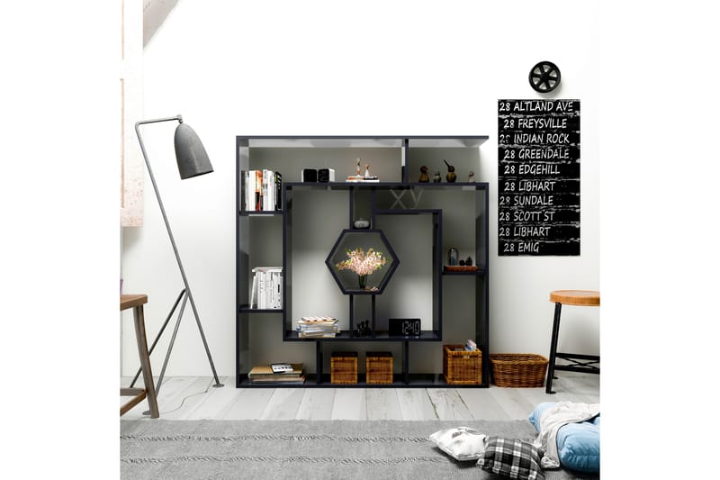 STENHESTRA Bokhylla 134 cm Svart - Förvaring - Hyllor - Bokhylla