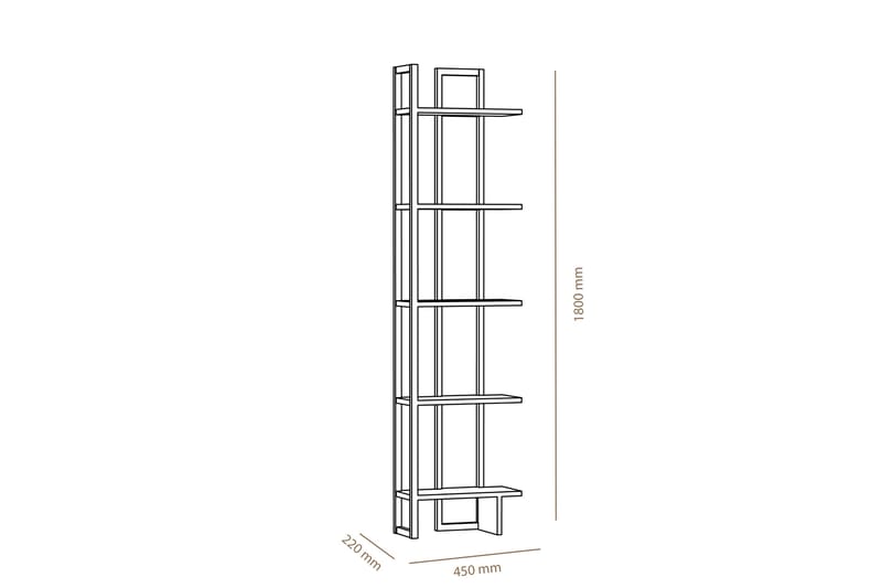 STENHESTRA Bokhylla 45 cm Brun/Vit - Bokhylla