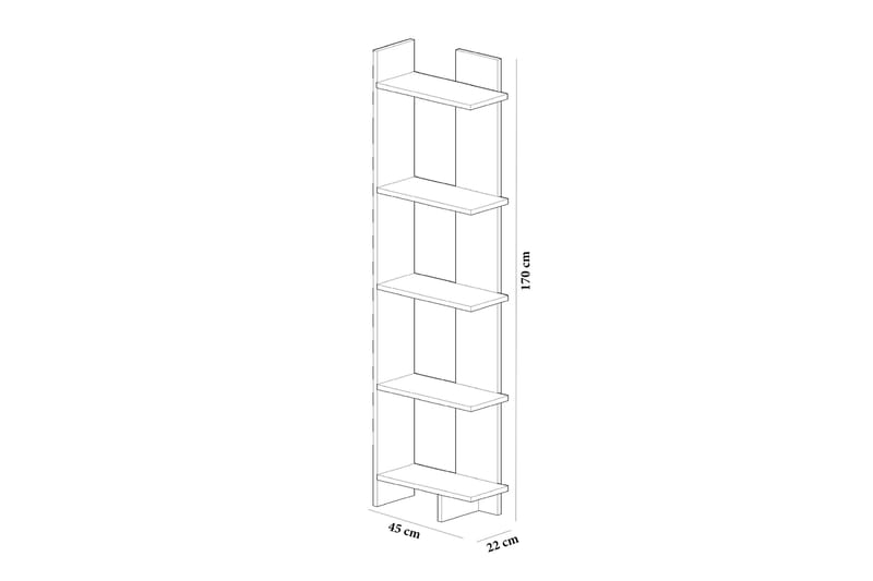 STENHESTRA Bokhylla 45 cm Svart/Vit - Förvaring - Hyllor - Bokhylla
