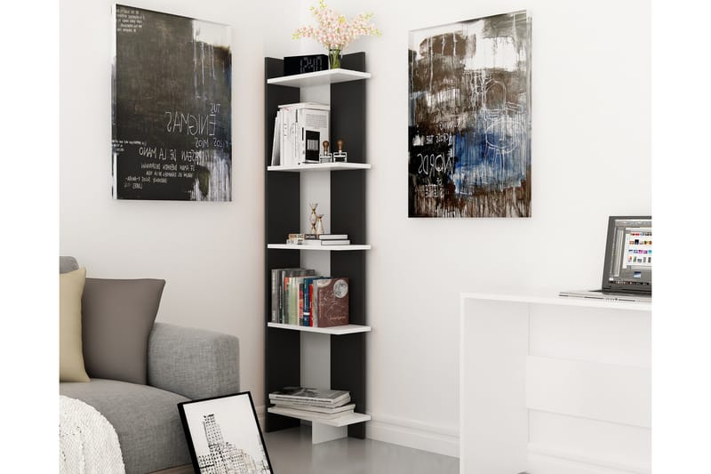STENHESTRA Bokhylla 45 cm Svart/Vit - Förvaring - Hyllor - Bokhylla