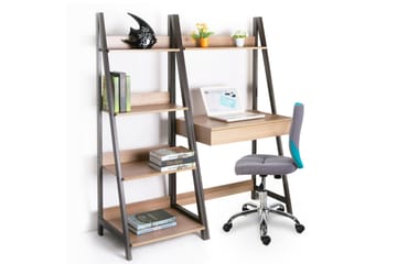 Step Bokhylla 48 cm i Trä med Metallram - Ljusbrun - Förvaring - Hyllor - Bokhylla