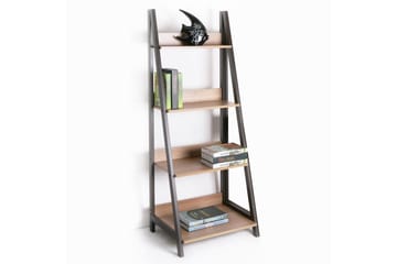 Step Bokhylla 48 cm i Trä med Metallram - Ljusbrun - Förvaring - Hyllor - Bokhylla