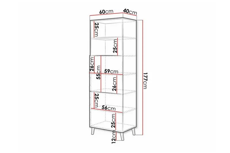 Strontian Bokhylla 60x40 cm Scandinavian Choice Graphite - Förvaring - Hyllor - Bokhylla