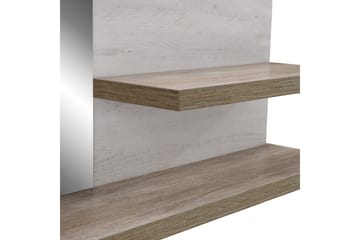 Talebi Vägghylla med Spegel 25x213 cm - Brun/Vit - Förvaring - Köksförvaring - Kökshylla