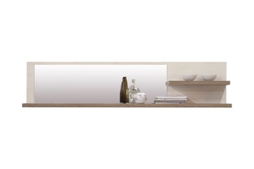Talebi Vägghylla med Spegel 25x213 cm - Brun/Vit - Förvaring - Köksförvaring - Kökshylla