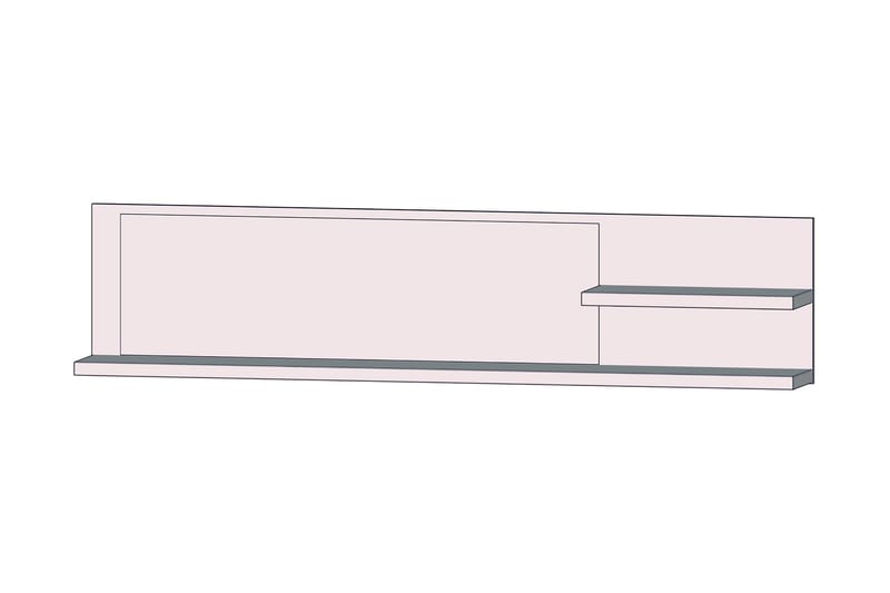 Talebi Vägghylla med Spegel 25x213 cm - Brun/Vit - Förvaring - Köksförvaring - Kökshylla