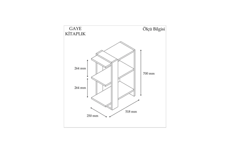 Terasa Bokhylla 52 cm - Valnöt|Grå - Förvaring - Hyllor - Bokhylla
