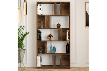 Timiza Bokhylla 90 cm med 5 Hyllor i Valnöt - Brun - Förvaring - Hyllor - Bokhylla