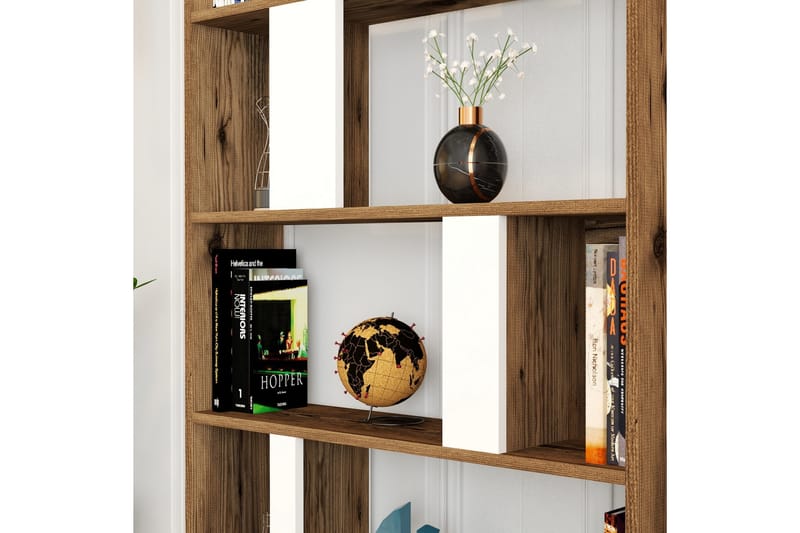 Timiza Bokhylla 90x20 cm 5 Hyllor - Mörkbrun - Förvaring - Hyllor - Bokhylla