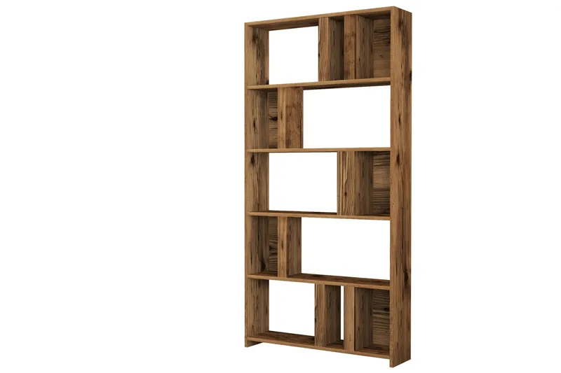 Timiza Bokhylla 90x20 cm 5 Hyllor - Mörkbrun - Förvaring - Hyllor - Bokhylla