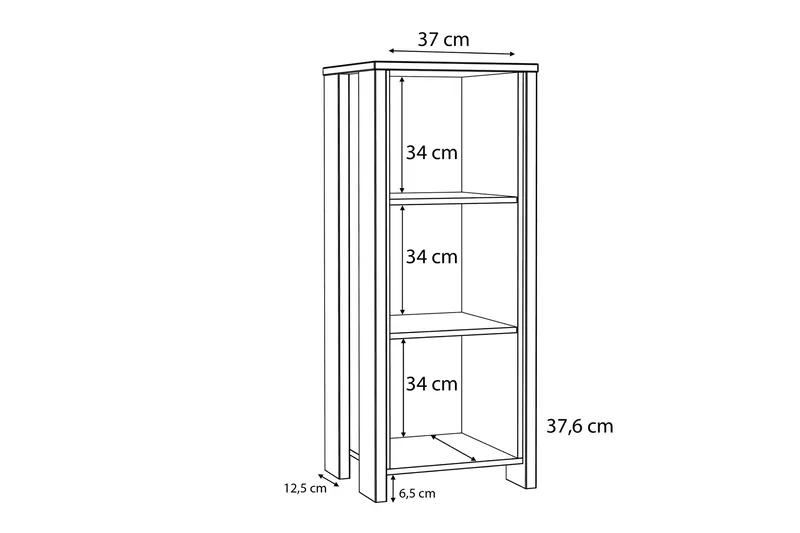 Torelles Bokhylla 47x115 cm - Mörkbrun - Förvaring - Hyllor - Bokhylla