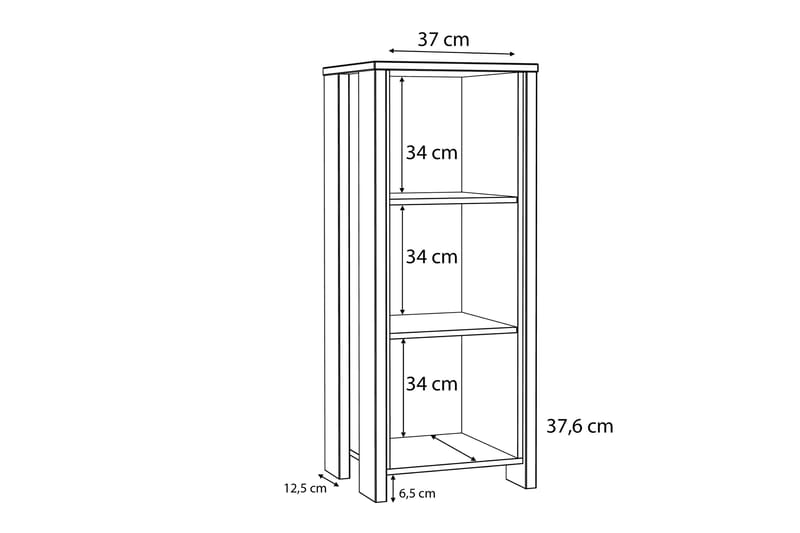 Torelles Bokhylla 47x115 cm - Mörkbrun - Förvaring - Hyllor - Bokhylla