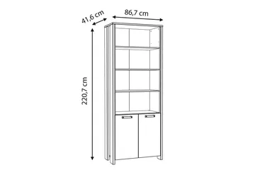 Torelles Bokhylla 87x220 cm - Brun/Grå - Förvaring - Hyllor - Bokhylla