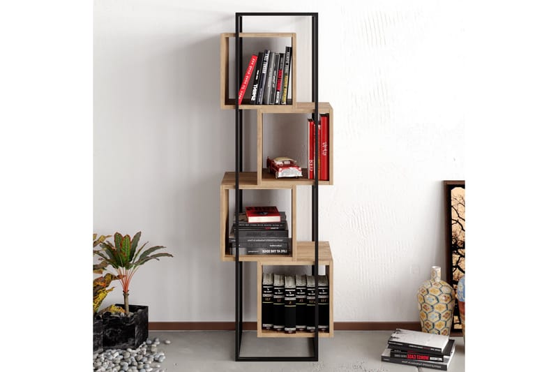 Tosches Bokhylla 52 cm - Valnöt|Svart - Förvaring - Hyllor - Bokhylla