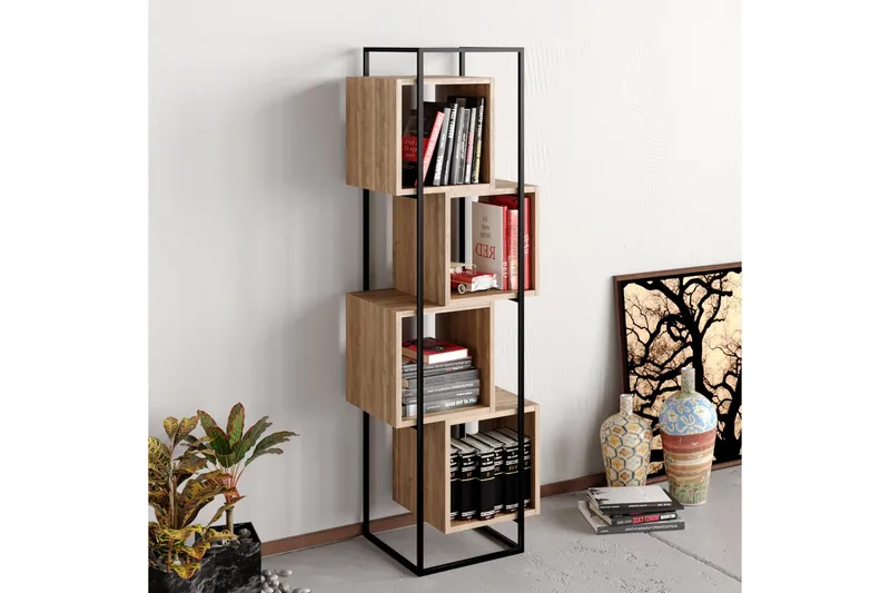 Tosches Bokhylla 52 cm - Valnöt|Svart - Förvaring - Hyllor - Bokhylla