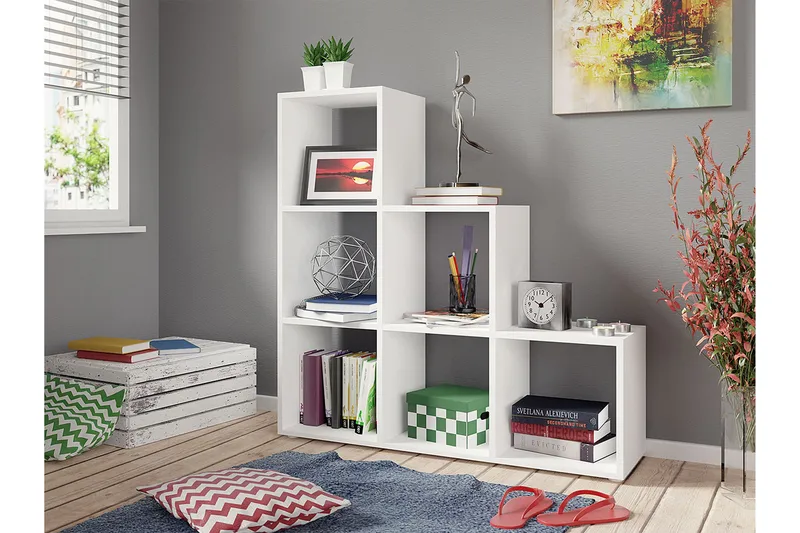 Trio Hylla 105x33x108 cm - Grå/Vit - Förvaring - Hyllor - Bokhylla