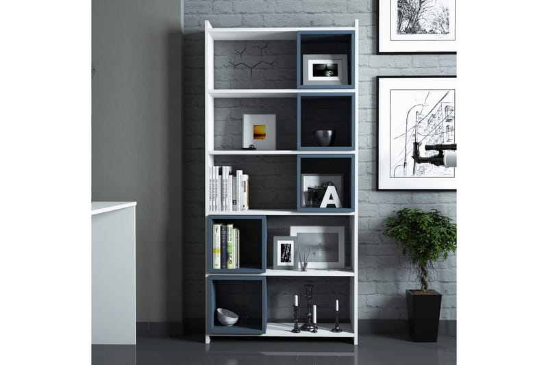 VARRED Bokhylla 80 cm Vit/Blå - Förvaring - Hyllor - Bokhylla
