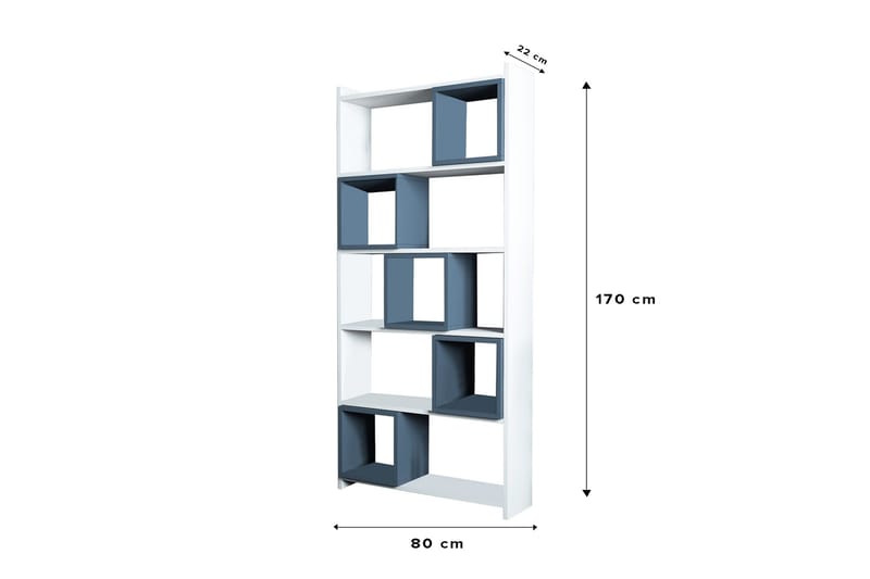 VARRED Bokhylla 80 cm Vit/Blå - Förvaring - Hyllor - Bokhylla