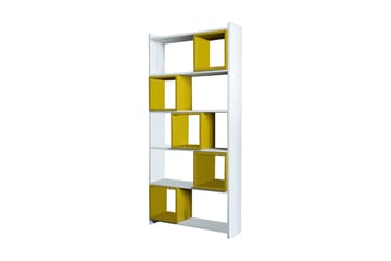 VARRED Bokhylla 80 cm Vit/Gul