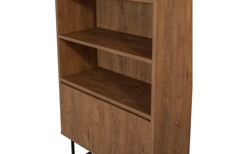 Vernavola Bokhylla 80x36 cm 3 Hyllor - Mörkbrun/Svart - Förvaring - Hyllor - Bokhylla