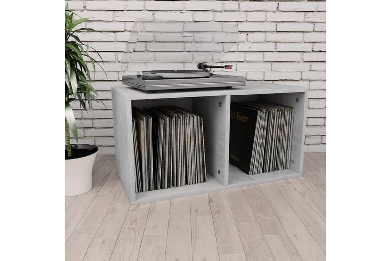 Vinylhylla betonggrå 71x34x36 cm spånskiva - Grå - Förvaring - Hyllor - Bokhylla