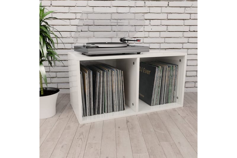 Vinylhylla högglans vit 71x34x36 cm spånskiva - Vit - Förvaring - Hyllor - Bokhylla