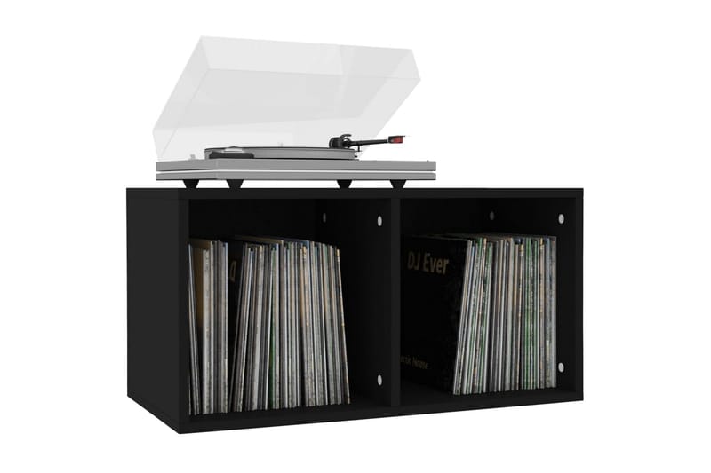 Vinylhylla svart 71x34x36 cm spånskiva - Svart - Förvaring - Hyllor - Bokhylla