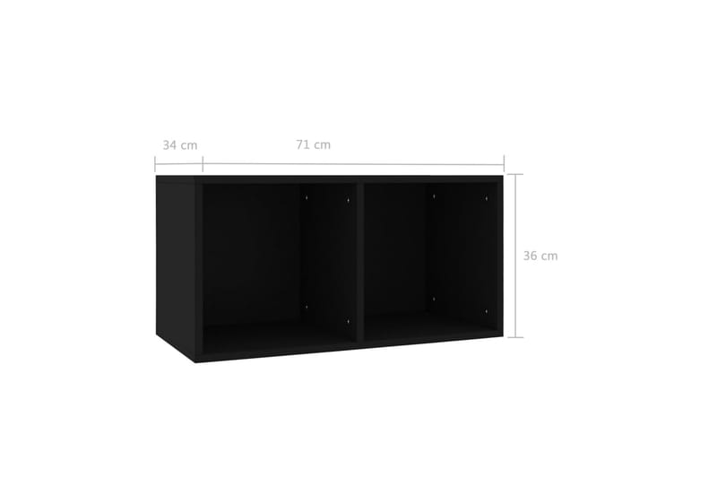 Vinylhylla svart 71x34x36 cm spånskiva - Svart - Förvaring - Hyllor - Bokhylla