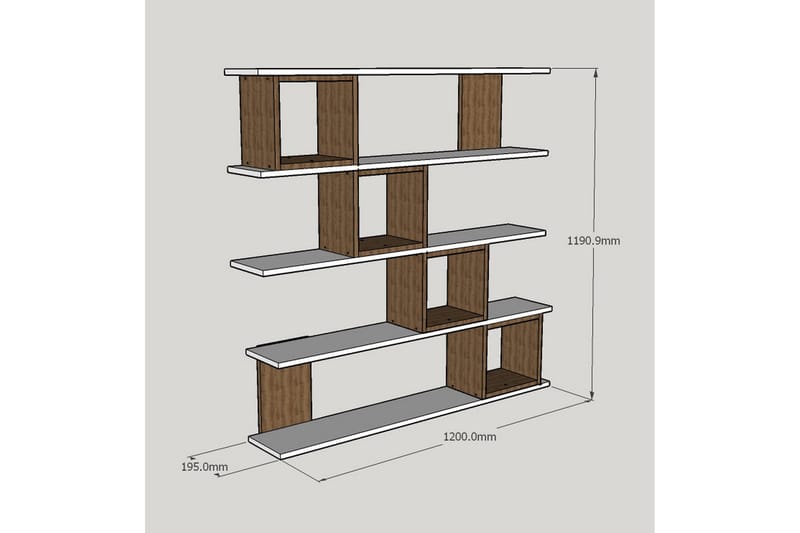 Windlar Vägghylla - Valnöt/Vit - Förvaring - Hyllor - Bokhylla